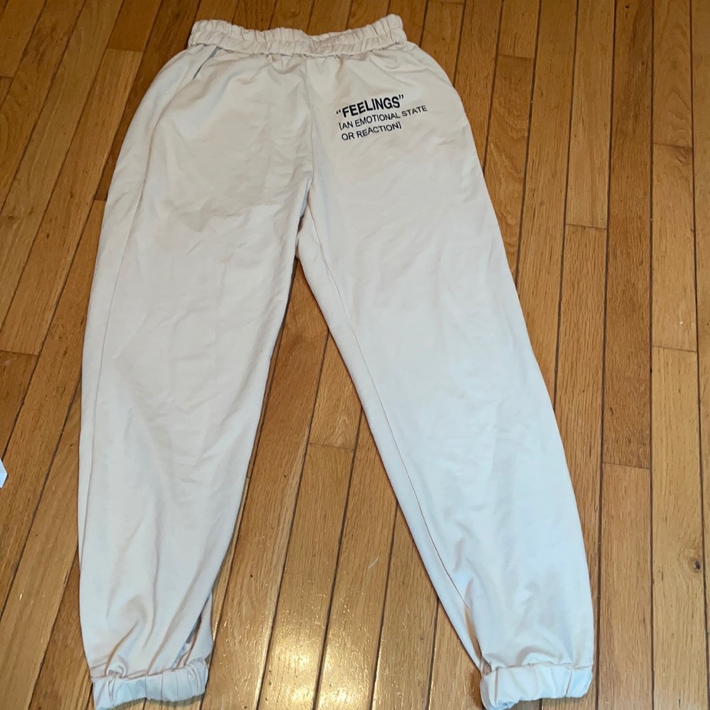 Khaki colored sweatpants